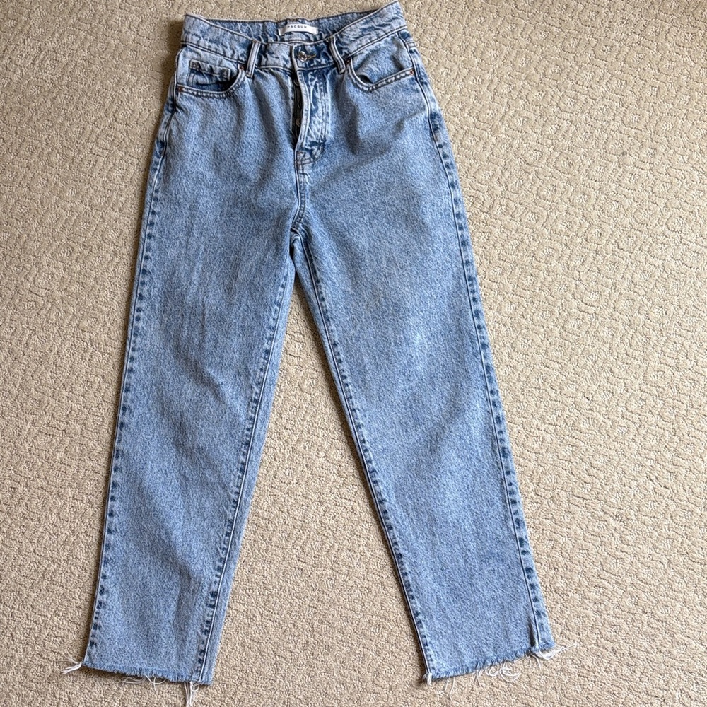 Pacific Sunwear Light Blue High Rise Straight Leg Jeans, size 25